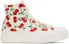 CONVERSE OFF-WHITE CHUCK TAYLOR ALL STAR LIFT PLATFORM CHERRIES HIGH TOP SNEAKERS