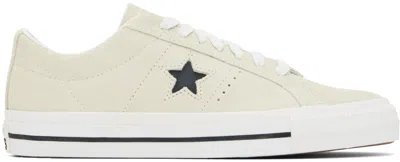 Converse Off-white Cons One Star Pro Suede Low Top Sneakers In Egret/white/black