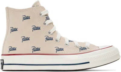 Converse Off-white Patta Edition Chuck 70 High Top Sneakers In Natural Ivory/insign
