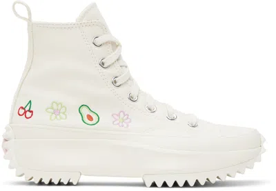 Converse Off-white Run Star Hike Sneakers In Egret/egret/sunrise