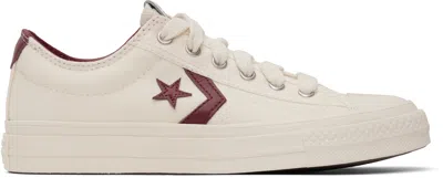 Converse Off-white Star Player 76 Low Top Sneakers In Egret/egret/park Red