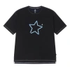 Converse One Star Logo Tee 'black Blue' In Blue
