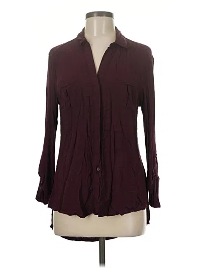 Pre-owned Converse One Star Long Sleeve Polo Shirt In Burgundy