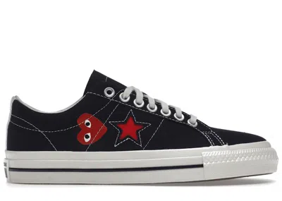 Pre-owned Converse One Star Ox Comme Des Garcons Play Sneakers In Black/red/white