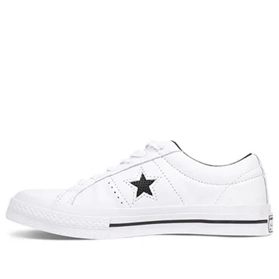 Converse One Star Perforated Leather Low Top 'white Black' In Multi