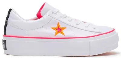Pre-owned Converse One Star Platform Carnival Colourblock (women's) Sneakers In White/racer Pink/orange Rind