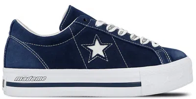 Pre-owned Converse One Star Platform Ox Mademe (women's) Sneakers In Medieval Blue/white