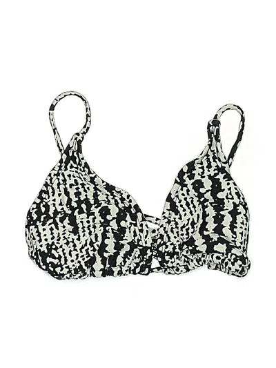 Pre-owned Converse One Star Swimsuit Top Ivory Tweed Pattern Swimwear In White