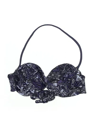 Pre-owned Converse One Star Swimsuit Top Purple Paisley Pattern Swimwear