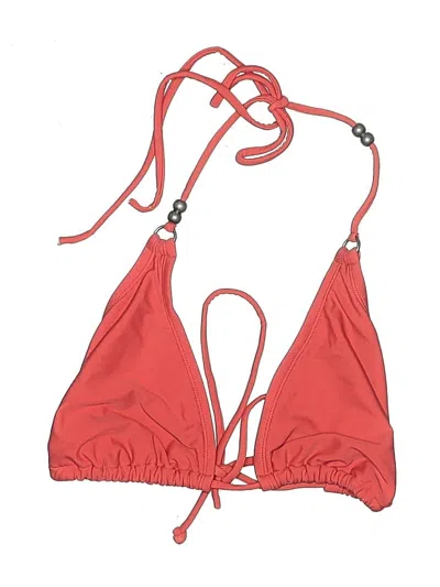 Pre-owned Converse One Star Swimsuit Top Red Solid Pattern Swimwear