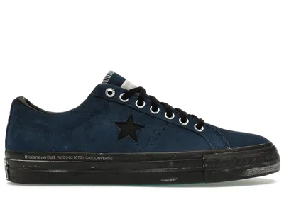Pre-owned Converse One Star Thisisneverthat Sneakers In Poseidon/black