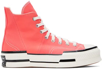 CONVERSE ORANGE CHUCK 70 PLUS HIGH TOP SNEAKERS