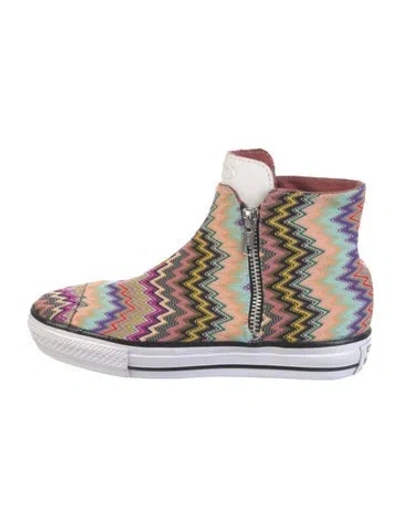 Pre-owned Converse Patterned Sneakers In Pink
