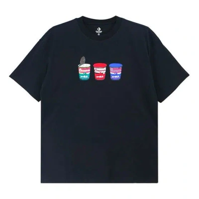 Converse Pics Applique Short-sleeve Tee Unisex Black In Blue