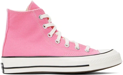 Converse Pink Chuck 70 High Top Sneakers In Pink/egret/black