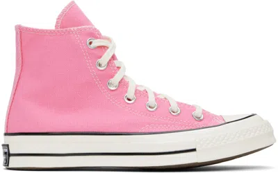 Converse Pink Chuck 70 High Top Sneakers In Pink/egret/black