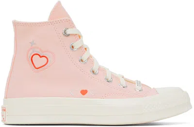 Converse Pink Chuck 70 Sneakers In Donut Glaze/egret/fe