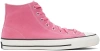 CONVERSE PINK CHUCK TAYLOR ALL STAR PRO SUEDE HIGH TOP SNEAKERS