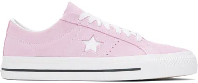 Converse Pink Cons One Star Pro Trainers In Stardust Lilac/white