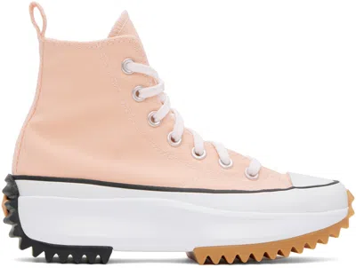 Converse Pink Run Star Hike Sneakers In Cheeky Coral/white/b