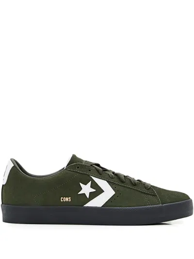 Converse Pl Vulc Pro Ox Star-patch Suede Trainers In Green