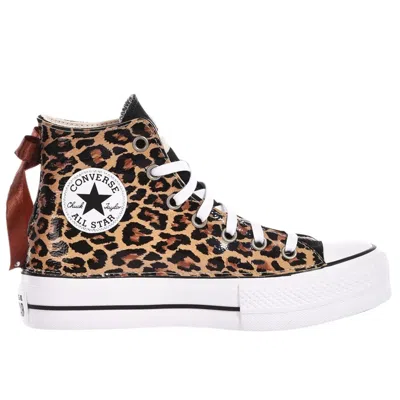Converse Platform Brown Sneakers In Grey