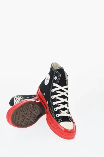 Converse Play Comme Des Garcons Canvas High-top Sneakers With Contras In Black