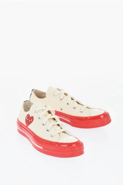 Converse Play Comme Des Garcons Cotton Low Top Sneakers With Contrast