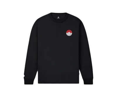 Pre-owned Converse Pokemon Patch Long Sleeve T-shirt In Black