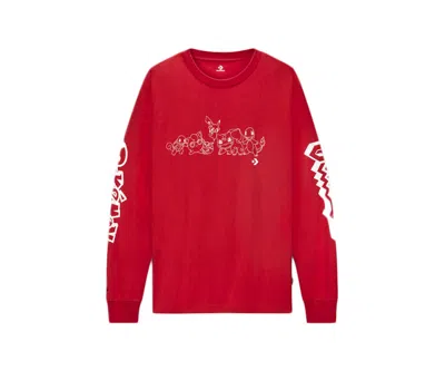 Pre-owned Converse Pokemon Team Long Sleeve T-shirt In Red