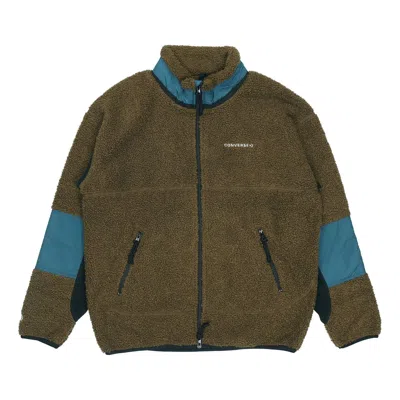 Converse Polar Fleece Sherpa Jacket 'surplus Olive' In Green