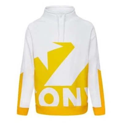 Converse Printed Funnel Neck Sweatshirt 'yellow' In White