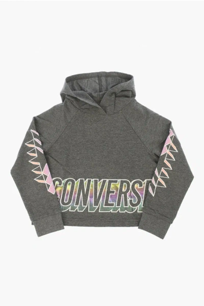 Converse Printed Hoodie Sweatshirt In Black