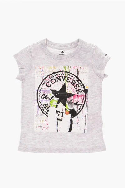 Converse Printed T-shirt In Gray