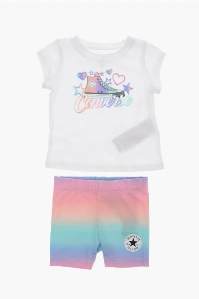 Converse Printed T-shirt And Shorts Set In White