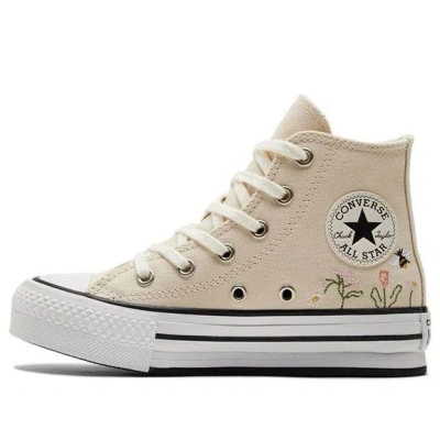 Converse (ps)  Chuck Taylor All Star Lift Platform High Ps 'floral Embroidery - Natural Ivory'