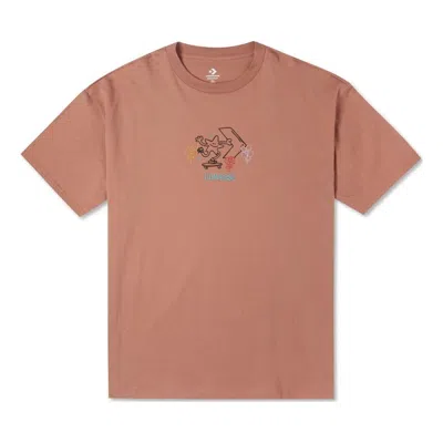 Converse Pushing Along T-shirt 'mineral Clay' In Pink