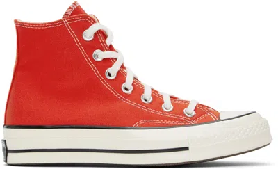 Converse Red Chuck 70 High Top Sneakers In Fever Dream/egret/bl