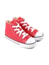 Converse Red Hi-tops In Red