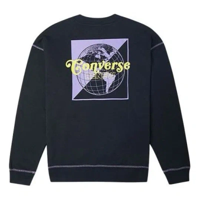 Converse Renew Graphic Crewneck Sweatshirt 'black' In Blue