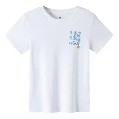 Converse Renew Life's Too Short To Waste Wake-up Call Graphic Tee 'white'