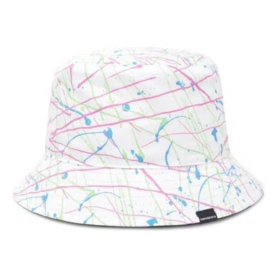 Converse Reversible Paint Splatter Bucket Hat 'white' In Brown