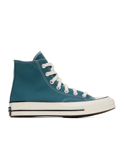 Converse Round Head Lace High-top Casual Skate Shoes In Blue