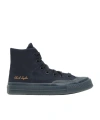 Converse Round Head Strapped High-top Casual Sneakers In Black