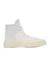 Converse Round Head Strapped High-top Casual Sneakers In White