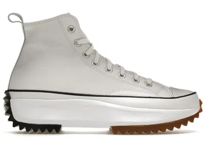 Pre-owned Converse Run Star Hike Hi Leather Sneakers In White/black