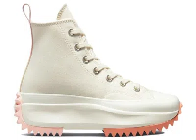 Pre-owned Converse Run Star Hike Hi Sneakers In Egret/cyber Mango