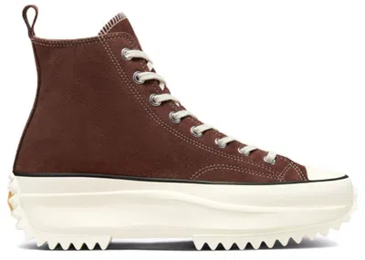 Pre-owned Converse Run Star Hike Hi Suede (women's) Sneakers In Brazil Nut/egret/black