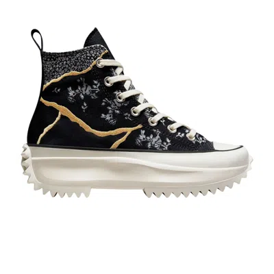 Pre-owned Converse Run Star Hike High 'metallic Floral' In Black
