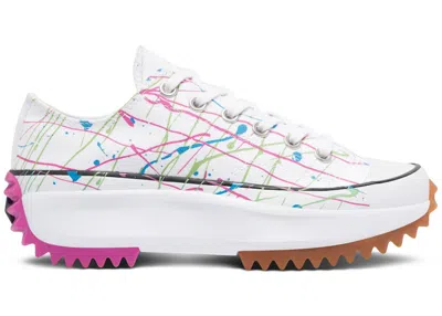 Pre-owned Converse Run Star Hike Ox Paint Splatter (women's) Sneakers In Whitehyper Magenta In Multi